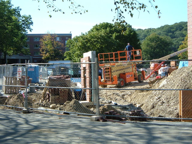 Construction of the new admissions building continues