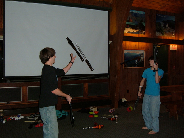 Yes.  You DO see Nate and Jacob juggling knives.  Barefoot.